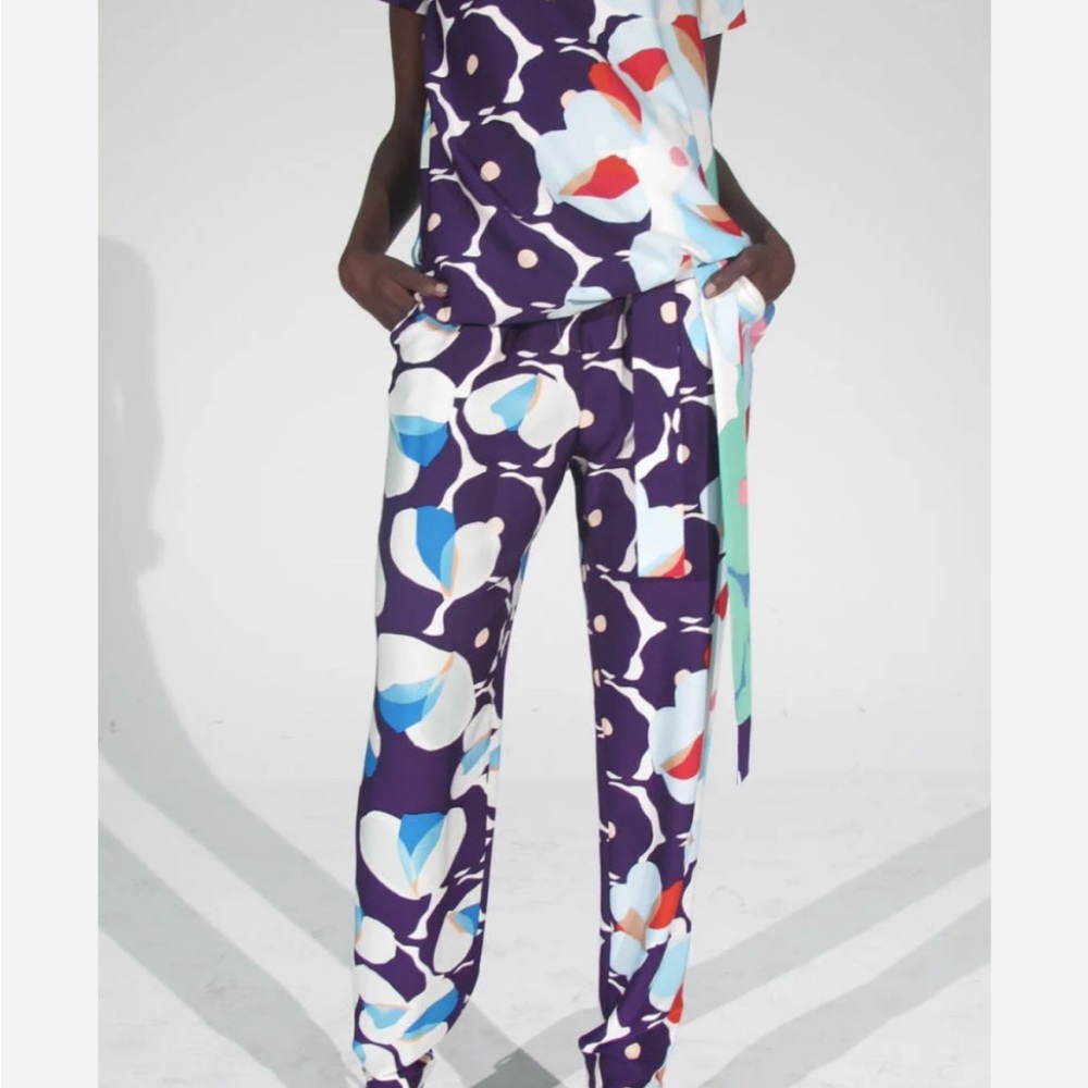 Diane Von Furstenberg Multicolor Floral Silk Pants - Picture 3 of 14